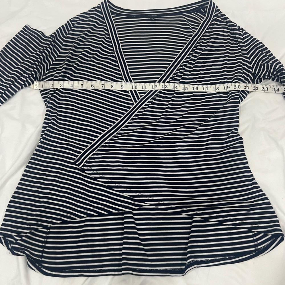 Talbots long sleeve blue and white stripes cardigan size small - Picture 6 of 7